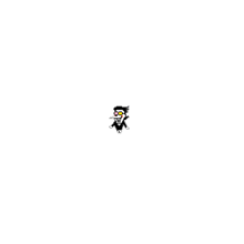 a pixel art drawing of a person in a dress and sunglasses standing in a star .