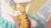 a cartoon drawing of a girl holding a cat in her arms