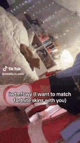 a tiktok video shows a person playing fortnite