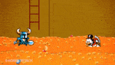 a pixel art of mickey mouse and donald duck with the words screw attack below