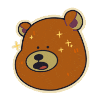 Surprised Bear Sticker - Surprised Bear Stickers