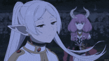 a drawing of a girl with horns and the word tomorrow below her