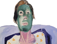 face mask dana georgieva the avocado mask self portrait painting