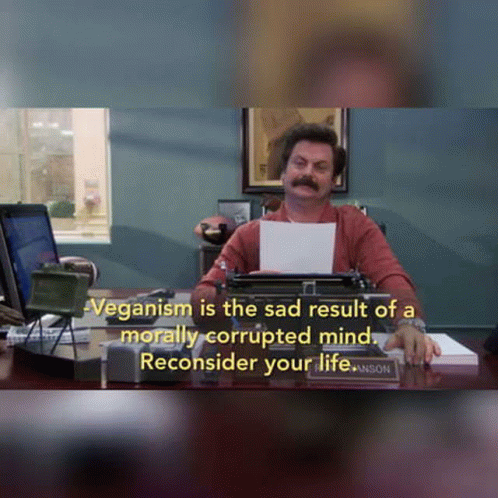 Ron Swanson Vegan GIF - Ron Swanson Vegan - Discover & Share GIFs