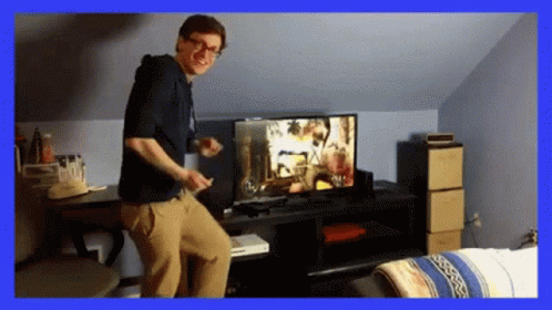 GIF tv video game living room - animated GIF on GIFER