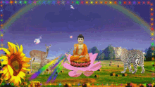 Lord Buddha Flower GIF - Lord Buddha Flower Raibow GIFs