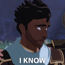 a cartoon of a man with a beard and the words i know
