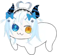 a drawing of a girl with horns and bows
