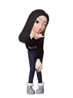 a cartoon girl is blowing a kiss and wearing a black shirt that says wiz