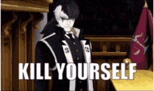 Blackquill Ace Attorney GIF - Blackquill Ace Attorney Kys GIFs