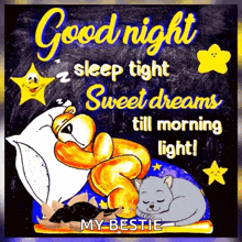 a good night sleep tight sweet dreams till morning light ! my bestie