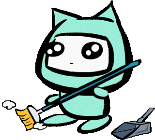 Tubby Cat Sweep Sticker - Tubby Cat Sweep Stickers