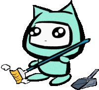 Tubby Cat Sweep Sticker - Tubby Cat Sweep Stickers