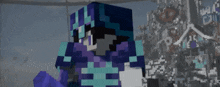a minecraft character with a purple and blue outfit