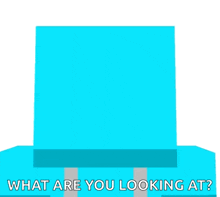 a minecraft character with a smiley face on his face and the words `` what are you looking at ? ''