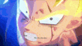 a close up of a cartoon character 's face with glowing eyes