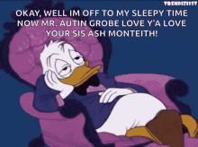 tired lazy bed time donald