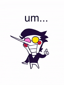 a picture of a cartoon character with the words no thank you on it
