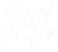 a black and white drawing of joy of life with hearts