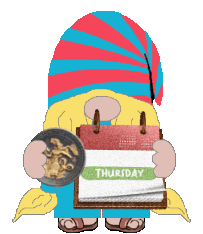 Days Of The Week Gnome Sticker - Days Of The Week Gnome Thursday Stickers