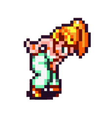 a pixel art drawing of a girl with long hair