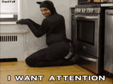 I Want Attention Cat Man GIF