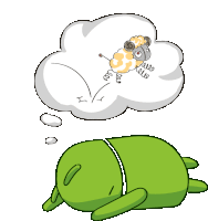 Android Bugdroid Sticker - Android Bugdroid Sleepy Stickers