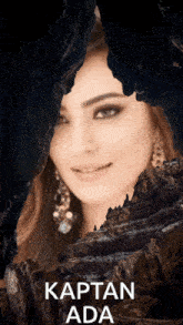 a picture of a woman in a cave with the words kaptan ada below her