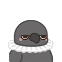 a cartoon penguin wearing a white collar and a crown is looking surprised .