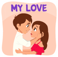 Love Hug Love Couple Sticker - Love Hug Love Couple Stickers