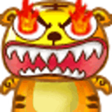 angry mad tiger pissed on fire