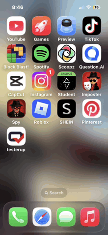 a screenshot of a phone screen showing apps such as youtube games preview and tiktok