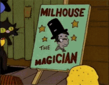 milhouse simpsons magician fail magic