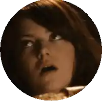 a woman with a surprised look on her face is in a circle
