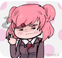 a drawing of a girl with pink hair has the hashtag beatball_dz on the bottom