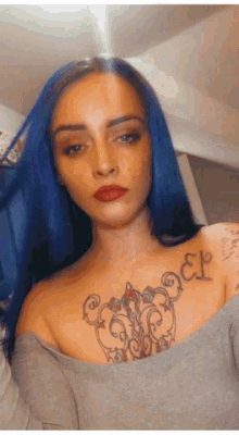 Tattoo Sassy GIF - Tattoo Sassy Blue Hair GIFs