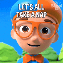 Let'S All Take A Nap Blippi GIF - Let'S All Take A Nap Blippi Blippi Wonders - Educational Cartoons For Kids GIFs