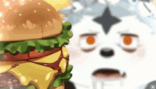 drooling burger cheeseburger