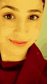 a close up of a woman 's face with the word kralice on the bottom right