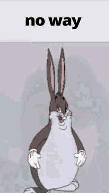 a picture of a man with a bunny on his head and the words no way above him