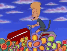 Beavis Mowing The Lawn GIF - Beavis Mowing The Lawn Mowing Grass GIFs