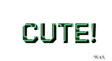 a white background with the word cut in green letters