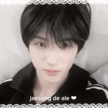 a picture of a young man with the name jaesung de ale on it