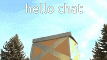 a cardboard box with the words hello chat on it