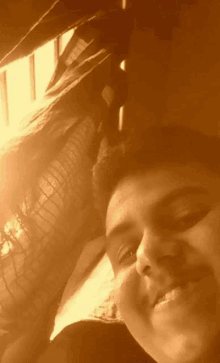 a person laying on a bed with the sun shining through the window