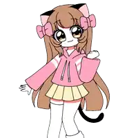 a drawing of a girl with a cat ear and a bow in her hair