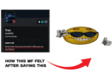 a picture of a smiley face with sunglasses and the words " how this mf felt after saying this " next to it