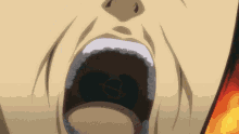 a close up of a person 's mouth with an arrow on it