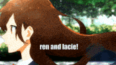a picture of a girl with the words " ren and lacie " above her