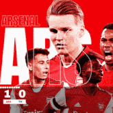 a poster for the arsenal soccer team with the number 10 on the bottom right